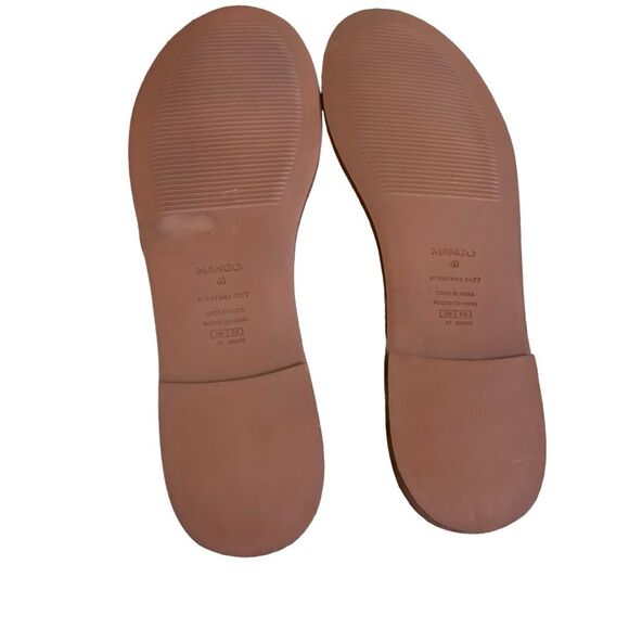 Mango Dark Burgundy Croc Leather Sandals Sz 40 - Picture 6 of 8